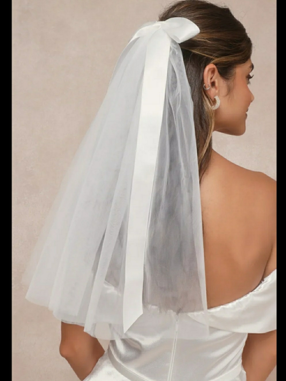 Unbranded NWOT Bow Hair Clip Veil - O/S